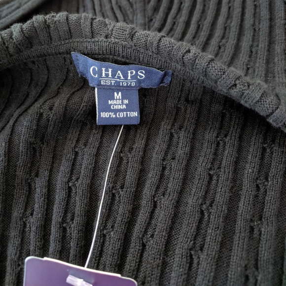 NWT Chaps hooded cardigan sweater  100% Cotton - Picture 4 of 4